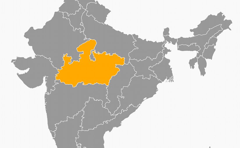Location of Madhya Pradesh in India. Source: Wikipedia Commons.