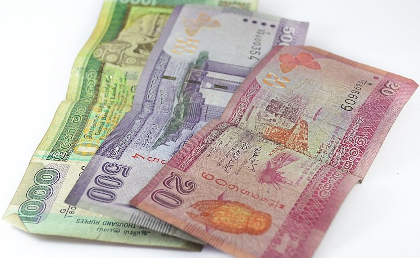 Sri Lankan rupee banknotes.