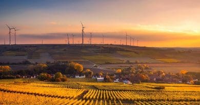 Germany Sunset Dusk Sky Clouds Beautiful Wind Power Turbine Energy