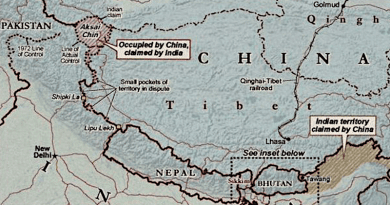 Line of Actual Control between China and India (map by the CIA)