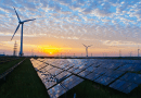 renewable energy wind power turbine solar power electricity panels