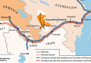 The Zangezur Corridor and locations to Turkey, Armenia, Iran and Azerbaijan. Credit: RFE/RL