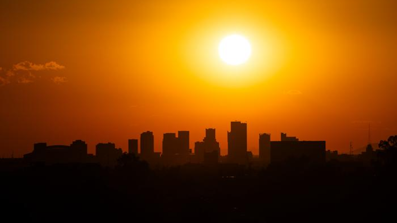 Downtown Phoenix, Arizona: The consequences of extreme heat do not affect Arizona residents alone. Extreme heat is making worldwide news this year. CREDIT: Andy DeLisle/Arizona State University