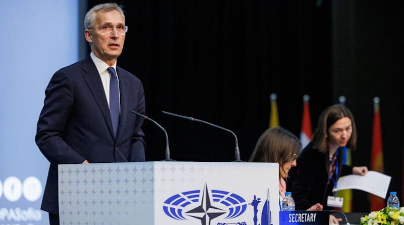 Remarks by NATO Secretary General Jens Stoltenberg at the 2024 Spring Session of the NATO Parliamentary Assembly in Sofia. Photo Credit: NATO
