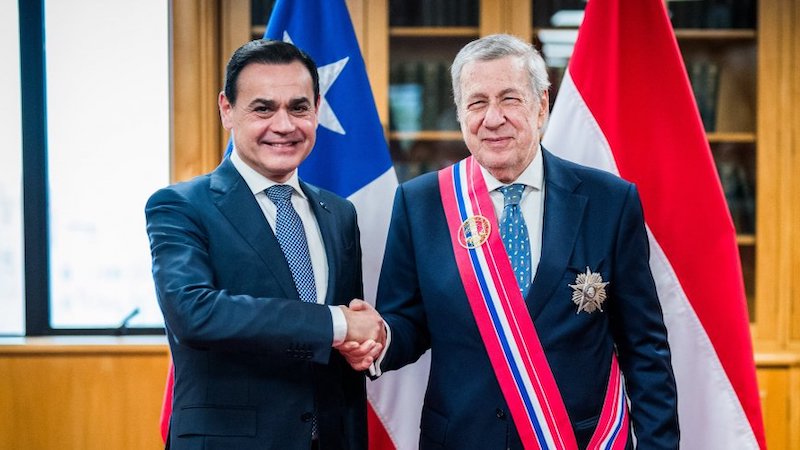 Paraguay's Foreign Affairs Minister Rubén Ramírez Lezcano with Chile's Foreign Affairs Minister Alberto van Klaveren. Photo Credit: minrel.gob.cl/