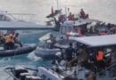 This screengrab taken from a handout video filmed on June 17, 2024, and released by Armed Forces of the Philippines shows Chinese coast guard personnel aboard their inflatable boats blocking Philippine navy boats during a confrontation at the Second Thomas Shoal in the South China Sea. Phoot Credit: Armed Forces of the Philippines video, X