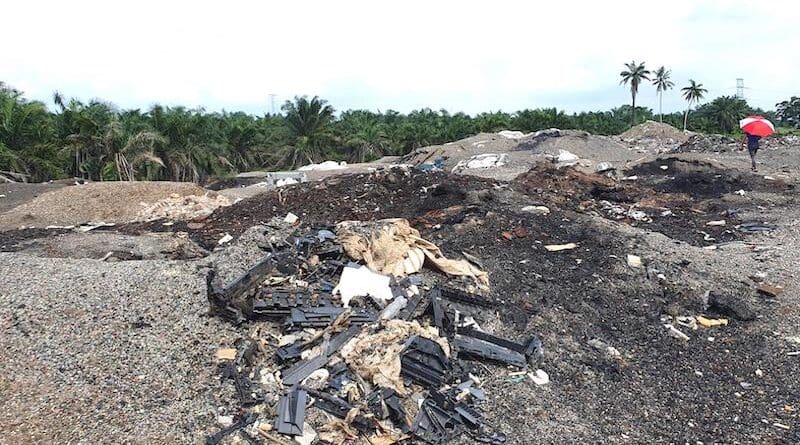 Dumpsite full of residues from electronic waste processors in Klang, Malaysia. Photo Credit: Basel Action Network 2023