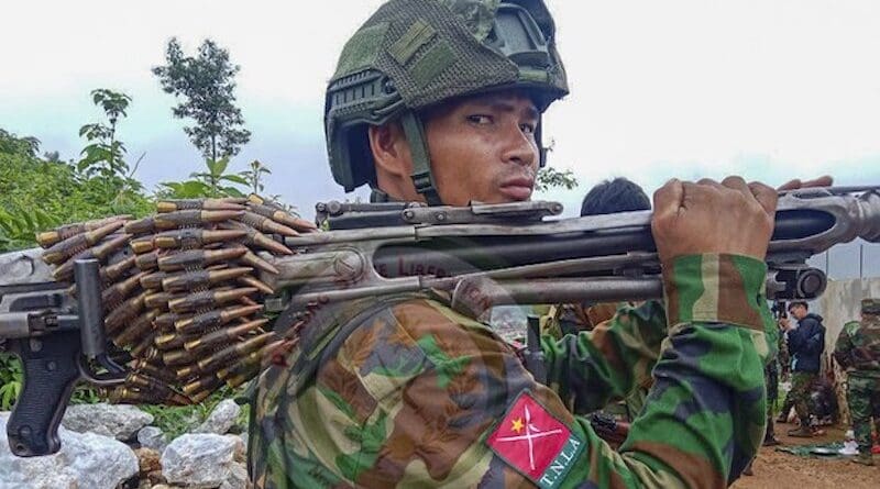 TNLA rebels on June 27, 2024, in an unknown location inside Myanmar. Photo Credit: PSLF/TNLA via Telegram, RFA
