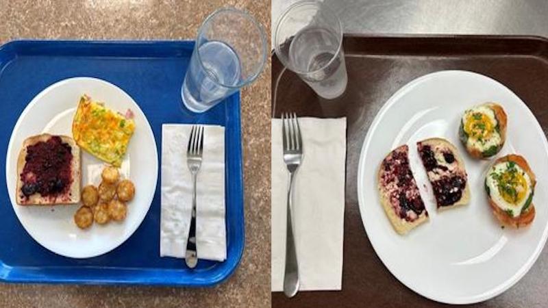 Examples of a more-processed (left) and less-processed (right) breakfast. None of the ingredients used to make the less-processed meal are considered ultra-processed (both the bread and jam are homemade), while almost all of the components of the more-processed meal are considered ultra-processed. CREDIT: Courtesy of USDA-ARS