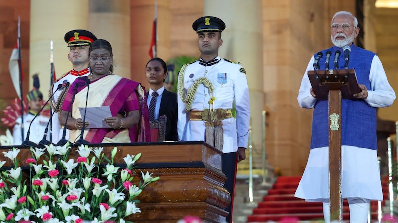 Swearing in ceremony of India's Prime Minister Narendra Modi. Photo Credit: Narendra Modi, X