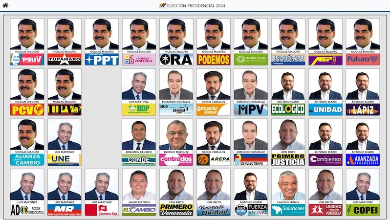 Ballot for the 2024 Venezuelan presidential elections | Image Credit: National Electoral Council of Venezuela
