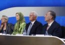 Maryam Rajavi at the Free Iran 2024 World Summit seated next to former US Vice President Mike Pence and former Secretary of State Mike Pompeo. Photo Credit: PMOI