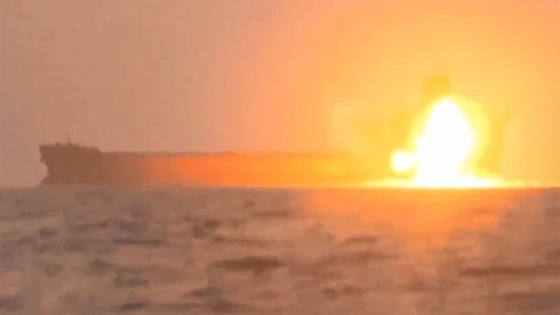 Houthi attack on ship in Red Sea. Photo Credit: Tasnim News Agency