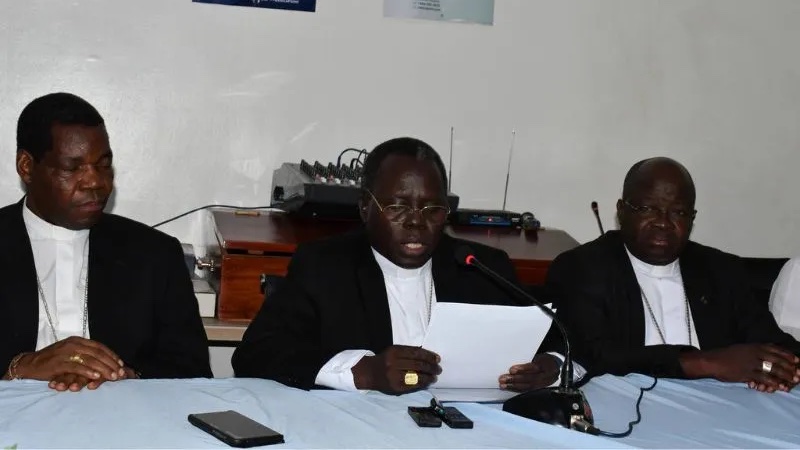 The president of the Sudan Catholic Bishops’ Conference (SCBC), Cardinal Stephen Ameyu Mulla, reads a message from SCBC members on June 29, 2024. | Credit: Catholic Radio Network (CRN)