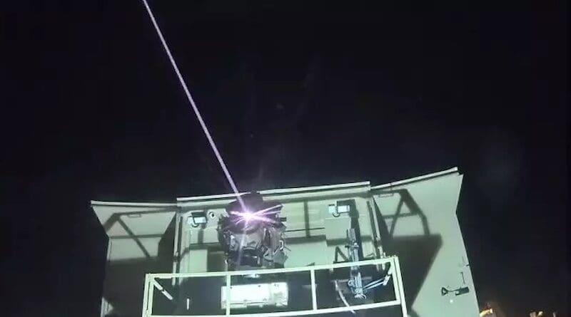 Israel's Iron Beam laser defense system. Photo Credit: Israel Defense Ministry