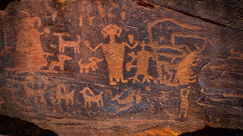 Petroglyphs rock carvings art