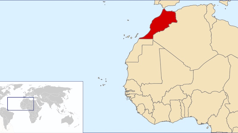 Location of Morocco. Credit: Wikipedia Commons