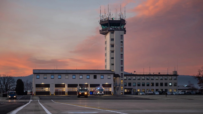 The sun rises at Ramstein Air Base, Germany, Jan. 30, 2024. The base supports the largest population of Americans outside of the U.S., around 56,000. Photo Credit: Air Force Senior Airman Jordan Lazaro