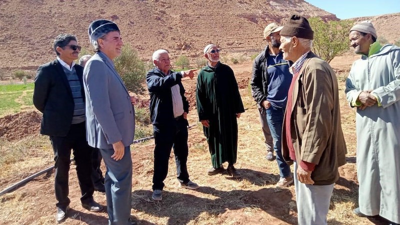 HAF’s president Yossef Ben-Meir and community members in Agloula village, February 2024. Photo Credit: HAF