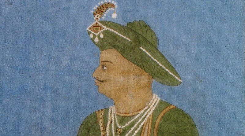 Portrait of Tipu Sultan by an anonymous Indian artist in Mysore. Credit: Wikipedia Commons